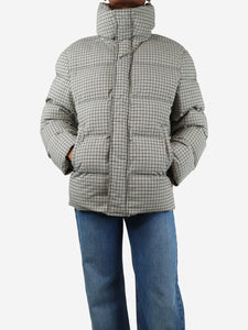 Staud Neutral plaid puffer jacket - size XS