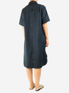 Navy short-sleeved linen shirt dress - size UK 10 Dresses Margaret Howell 