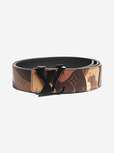 Louis Vuitton Brown Initiales camouflage belt