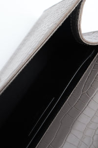Saint Laurent Grey croc-embossed Kate tassel bag