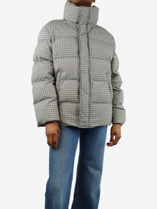 Staud Neutral plaid puffer jacket - size XS