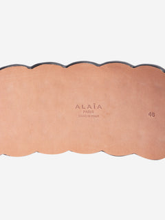 Black suede textured wide belt Belts Alaia 