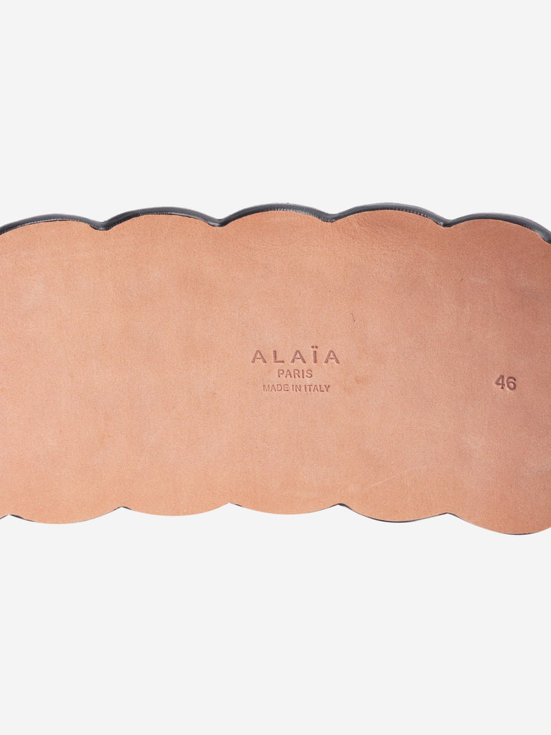 Black suede textured wide belt Belts Alaia 