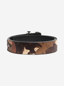 Louis Vuitton Brown Initiales camouflage belt