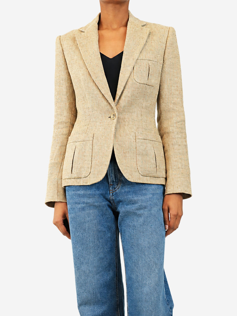 Vintage neutral linen blazer - size UK 8 Coats & Jackets Ralph Lauren 