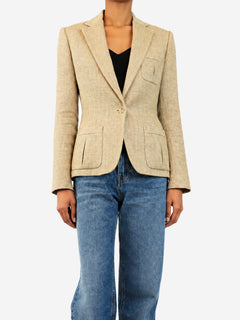 Vintage neutral linen blazer - size UK 8 Coats & Jackets Ralph Lauren 