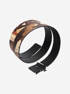 Louis Vuitton Brown Initiales camouflage belt