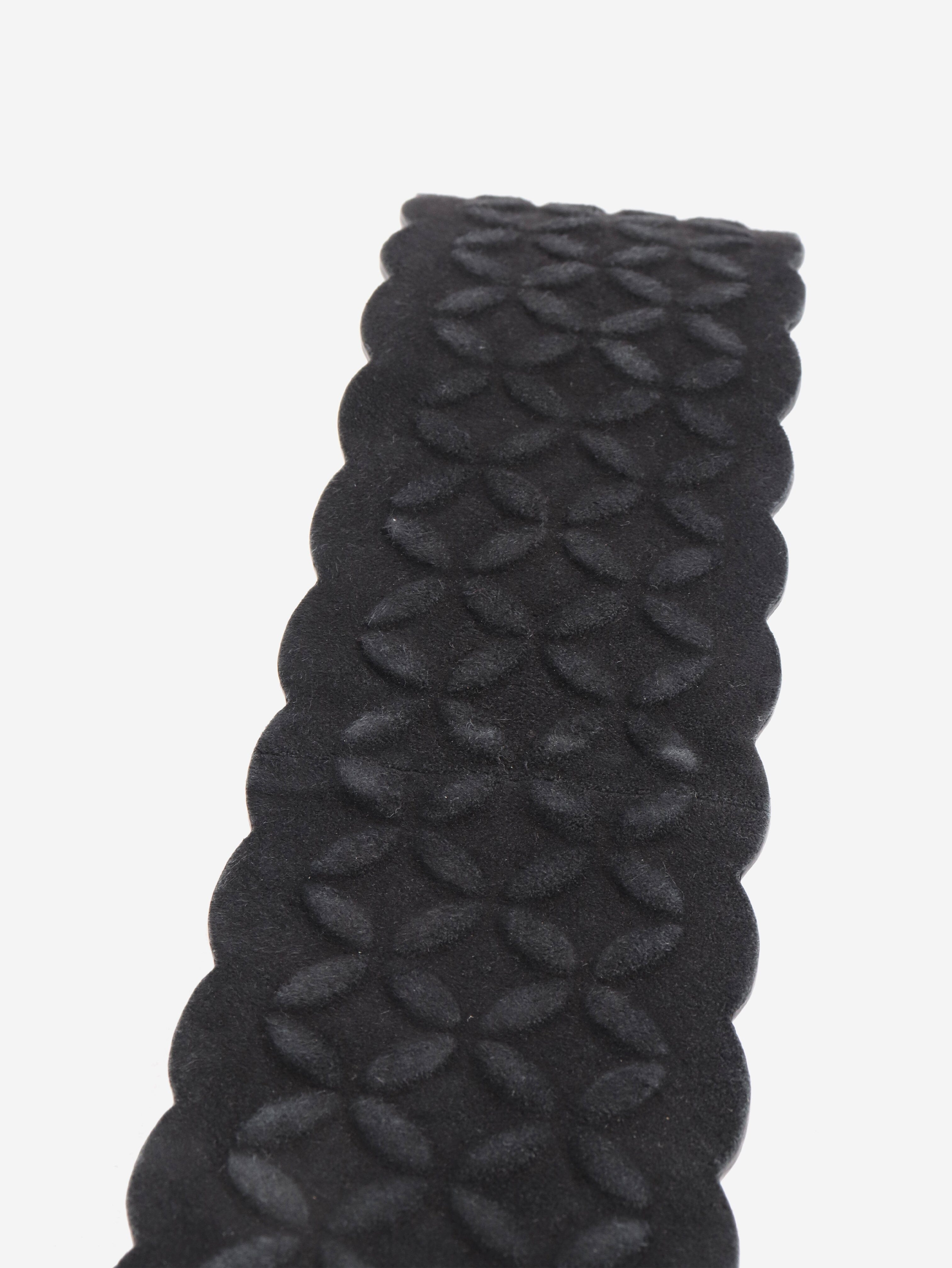 Black suede textured wide belt Belts Alaia 