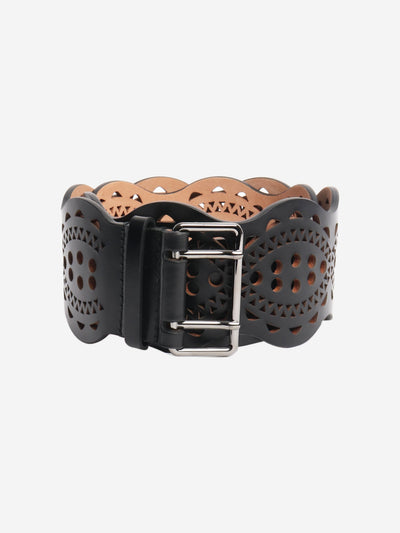 Black laser cut wide belt Belts Alaia 