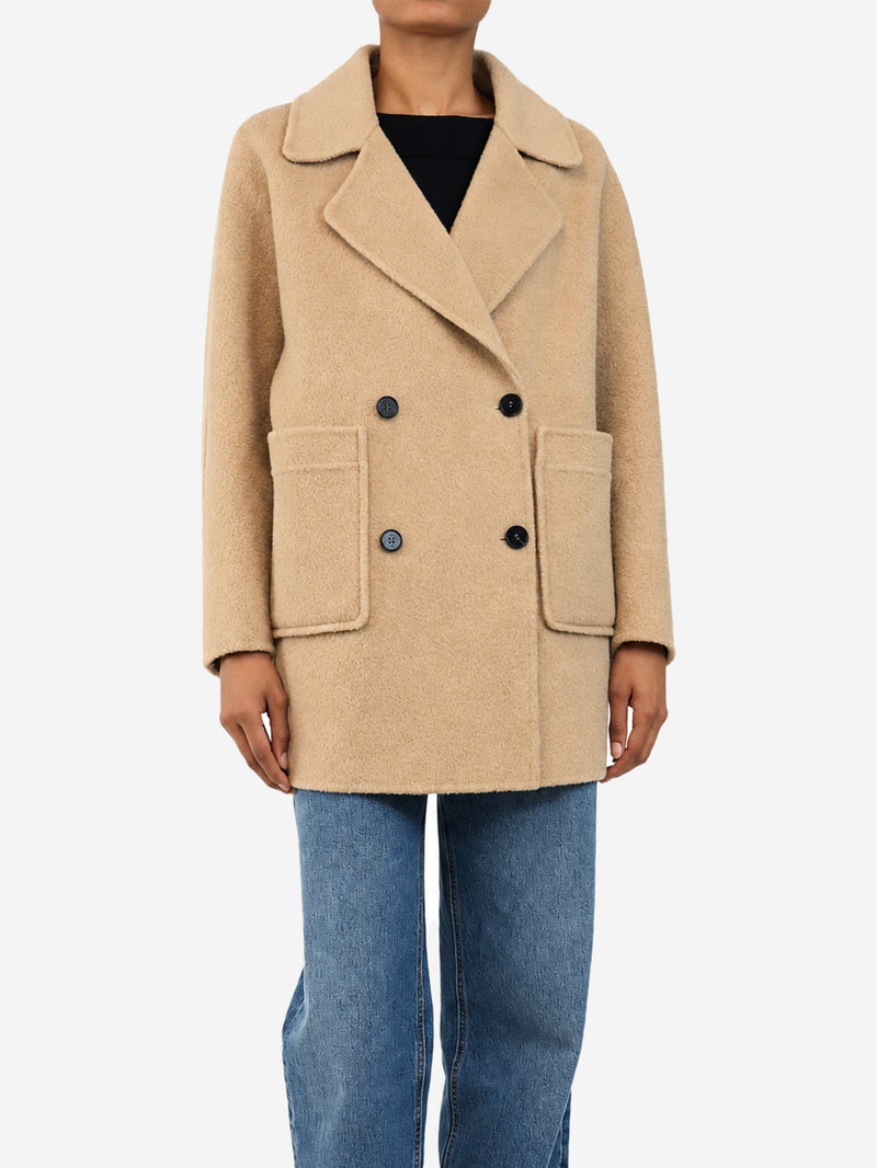 Neutral double-breasted glitter coat - size UK 6 Coats & Jackets Ermanno Firenze 