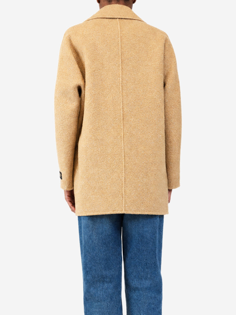 Neutral double-breasted glitter coat - size UK 6 Coats & Jackets Ermanno Firenze 