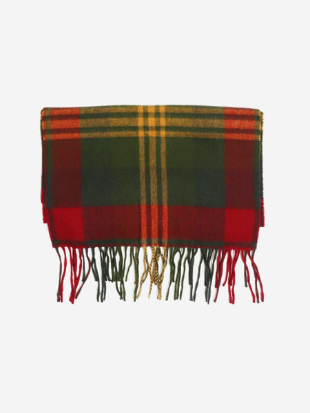 Red and green checked fringed scarf product image