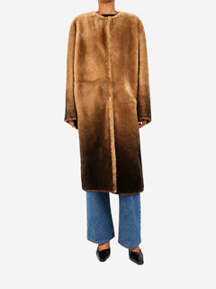 Brown Iris ombre shearling coat - size S Coats & Jackets Shoreditch Ski Club 