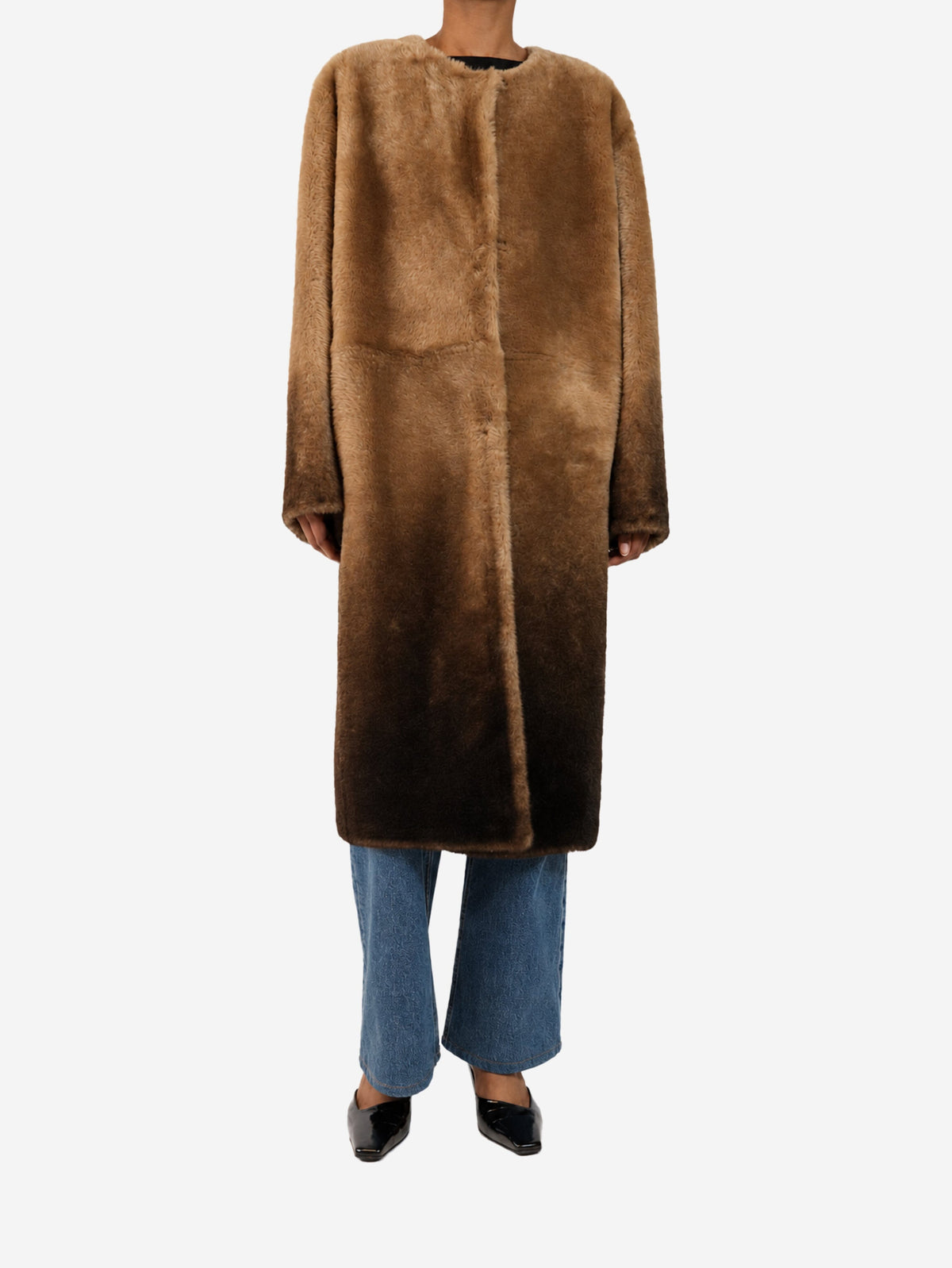 Brown Iris ombre shearling coat - size S Coats & Jackets Shoreditch Ski Club 