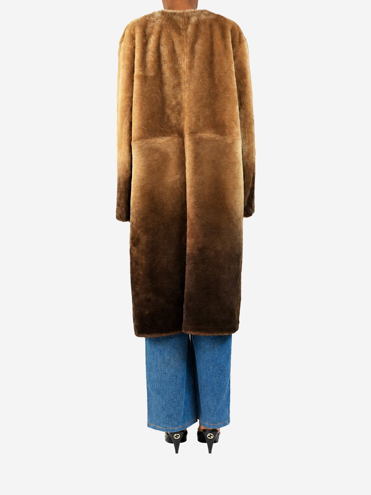 Brown Iris ombre shearling coat - size S Coats & Jackets Shoreditch Ski Club 