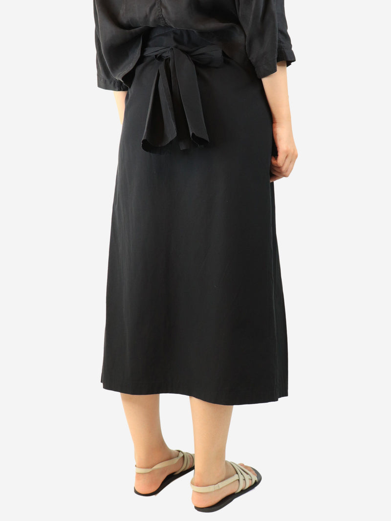 Black cotton wrap midi skirt - size L Skirts Issey Miyake Fete 