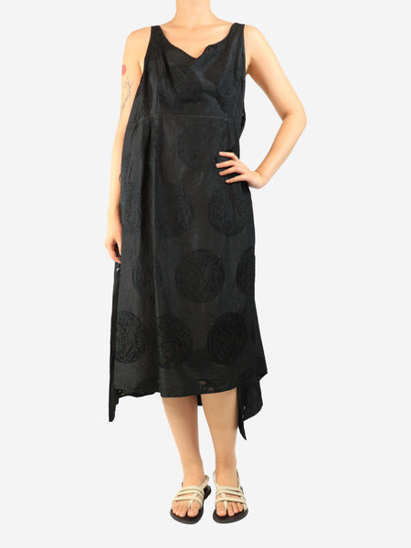 Black silk slip dress - size L product image