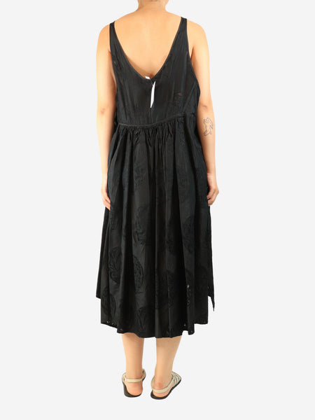 Black silk slip dress - size L alternate image