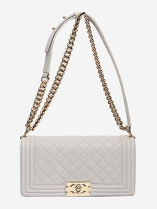 Chanel Grey 2019 lambskin boy bag