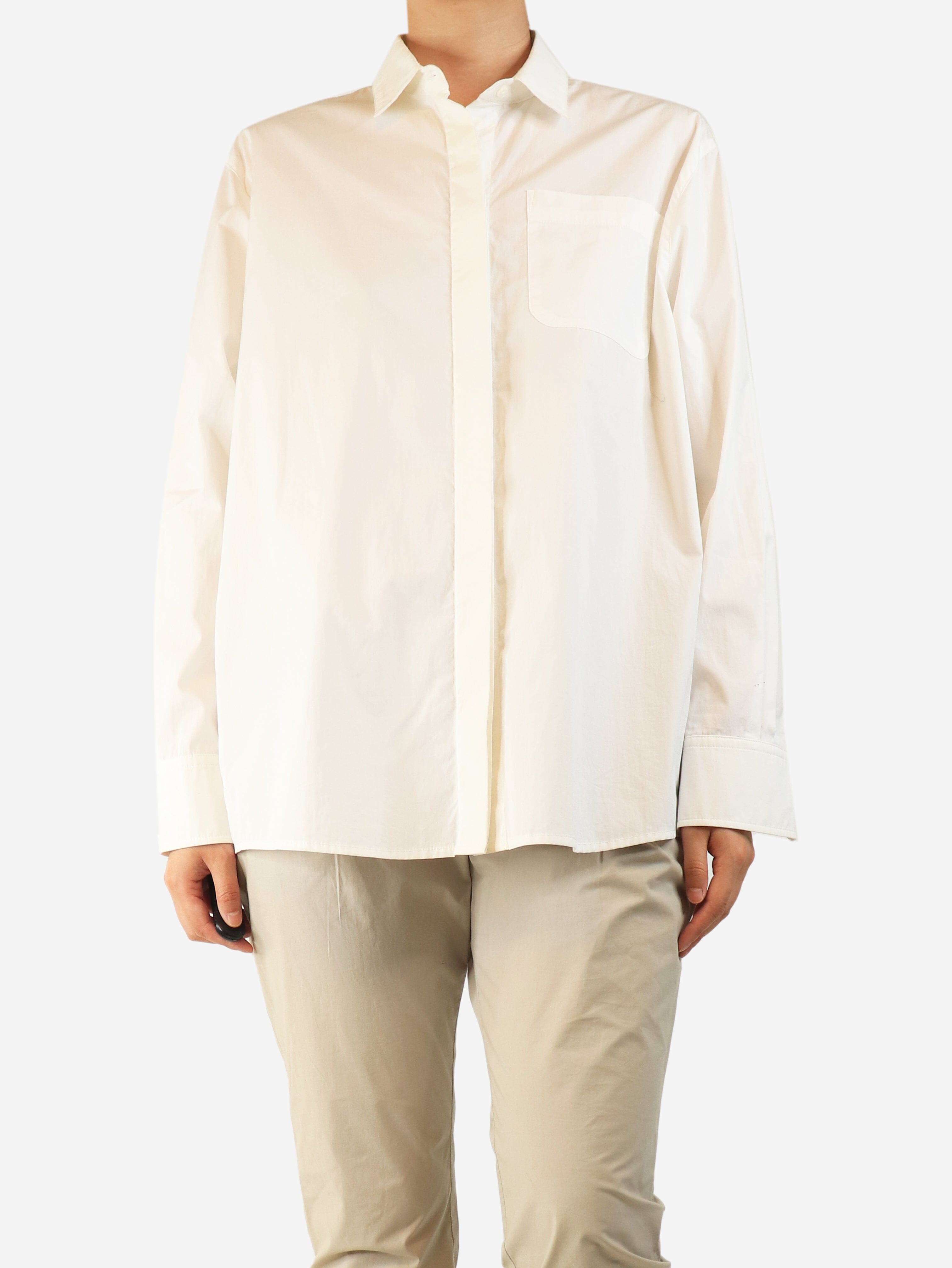 White long-sleeved cotton shirt - size S Tops Bamford 