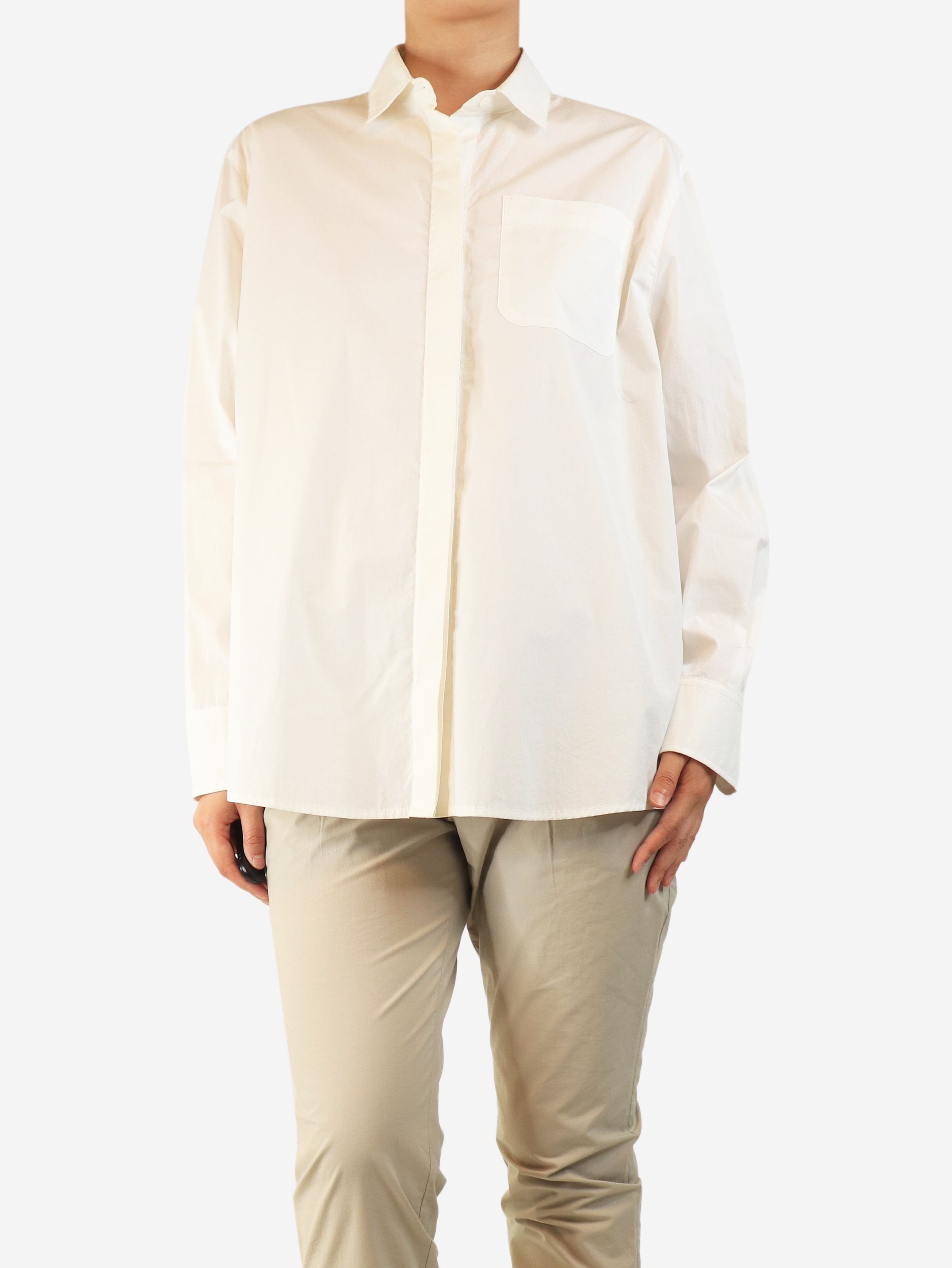White long-sleeved cotton shirt - size S Tops Bamford 