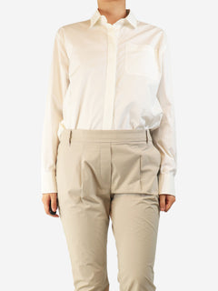 White long-sleeved cotton shirt - size S Tops Bamford 