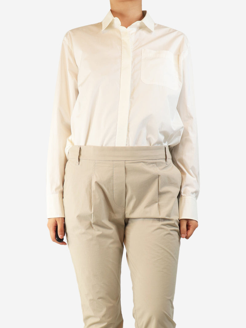 White long-sleeved cotton shirt - size S Tops Bamford 