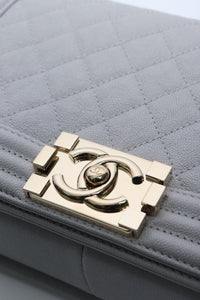Chanel Grey 2019 lambskin boy bag