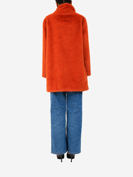 Rust orange faux fur coat - size XS alternate image
