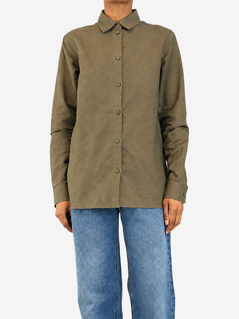 Brown linen shirt - size UK 6 Tops Matteau 