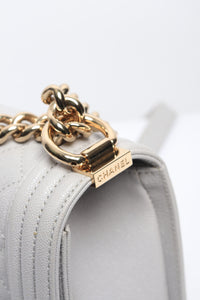 Chanel Grey 2019 lambskin boy bag