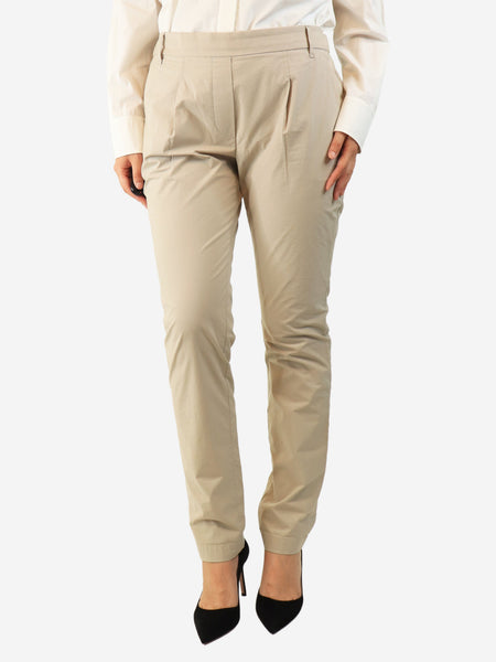 Neutral cotton pleated trousers - size UK 14 product image