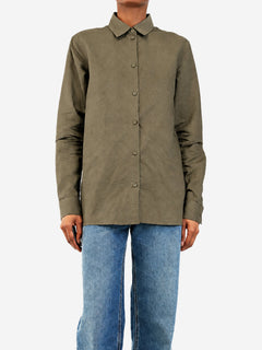 Brown linen shirt - size UK 6 Tops Matteau 