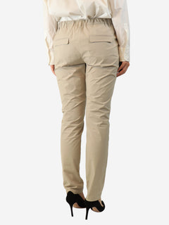 Neutral cotton pleated trousers - size UK 14 Trousers Brunello Cucinelli 