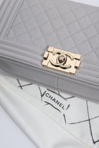 Chanel Grey 2019 lambskin boy bag
