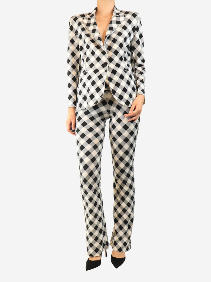 Black and white gingham trousers and blazer set - size S Sets Norma Kamali 