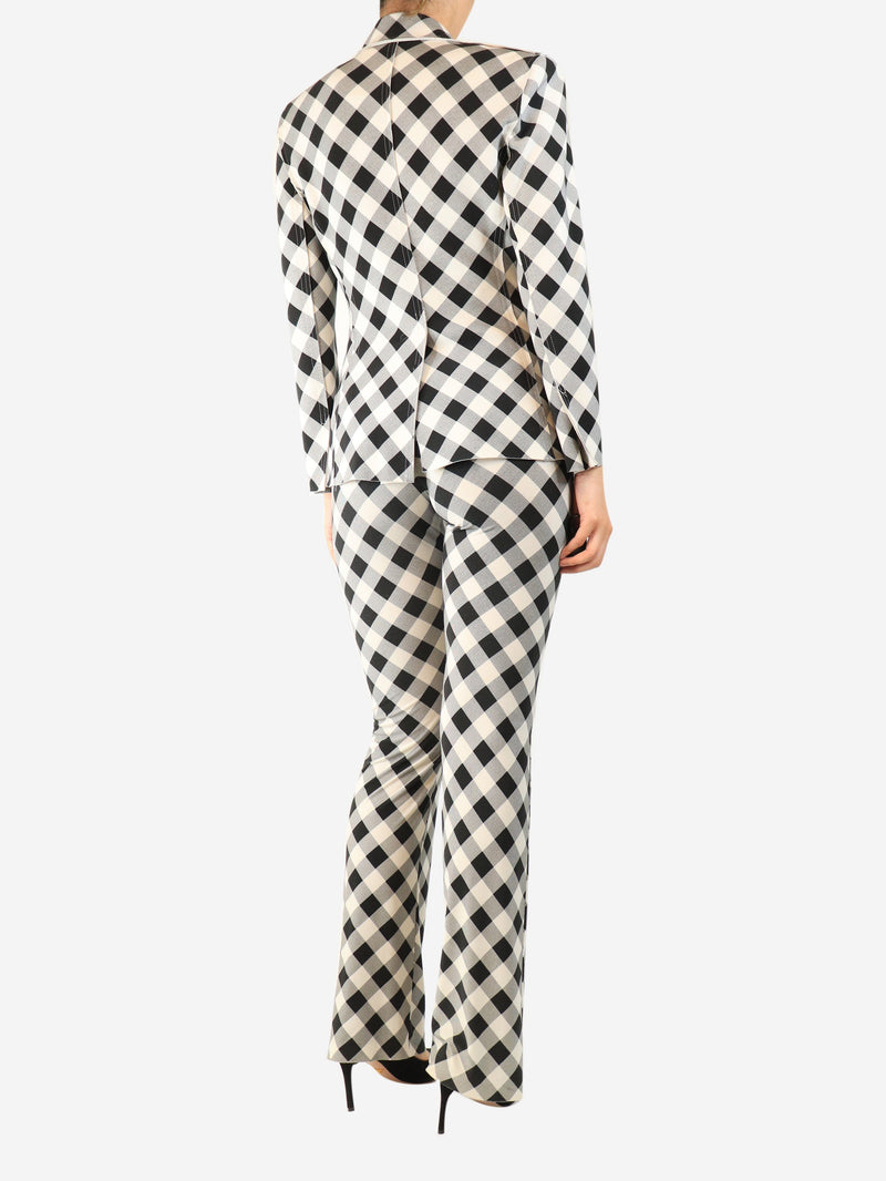 Black and white gingham trousers and blazer set - size S Sets Norma Kamali 