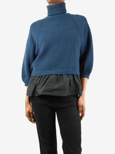 Blue ribbed peplum jumper - size XS Knitwear Red Valentino 