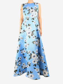 Blue floral printed midi dress - size UK 14 Dresses Emilia Wickstead 