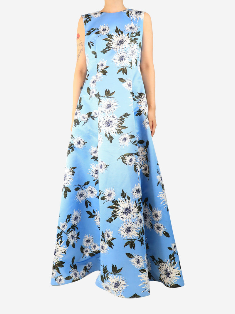 Blue floral printed midi dress - size UK 14 Dresses Emilia Wickstead 