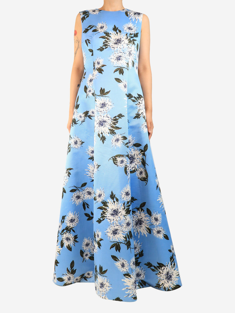 Blue floral printed midi dress - size UK 14 Dresses Emilia Wickstead 