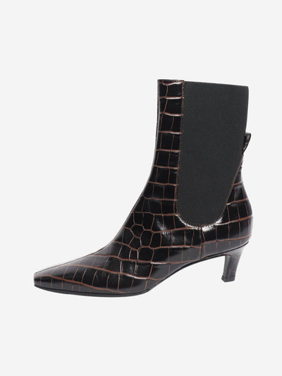 Brown croc effect square toe boots - size EU 40 Boots Toteme 