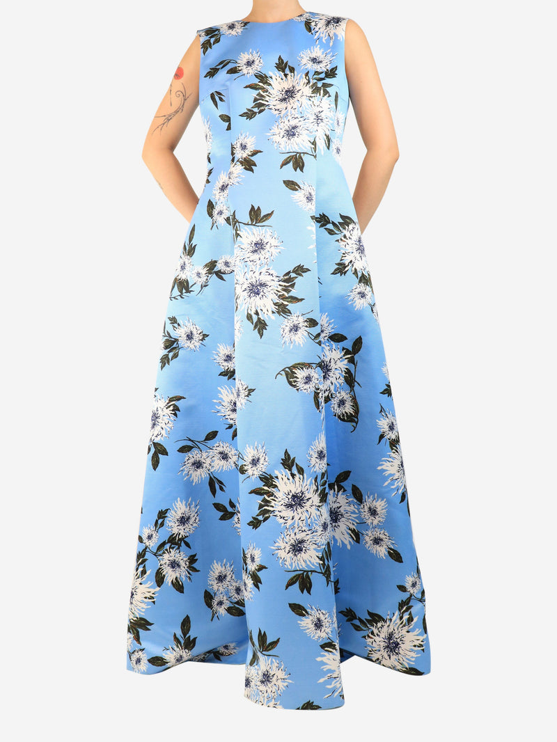 Blue floral printed midi dress - size UK 14 Dresses Emilia Wickstead 