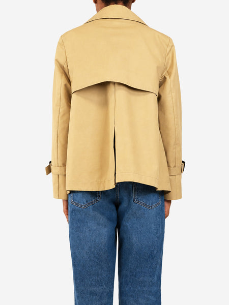 Beige double-breasted trench jacket - size UK 6 alternate image