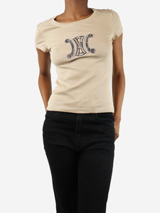 Celine Neutral embroidered t-shirt - size S