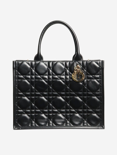 Black medium 2003 cannage quilted leather book tote - size Tote Bags Christian Dior 