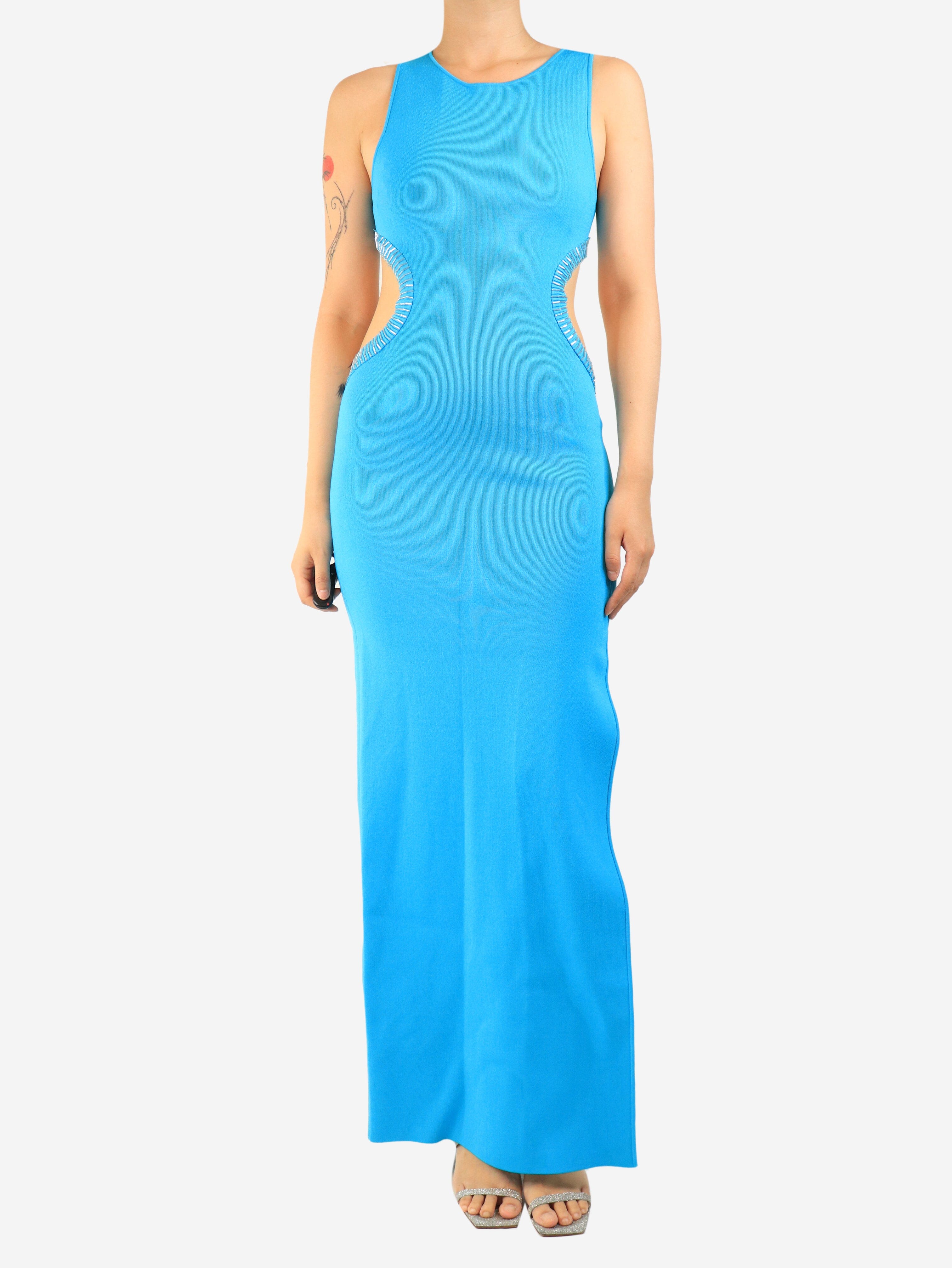 Blue knit open-back dress - size M Dresses Galvan London 