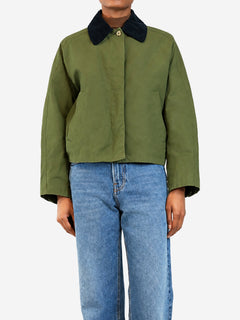 Army green cropped jacket with cord collar - size UK 8 Coats & Jackets A.P.C. 