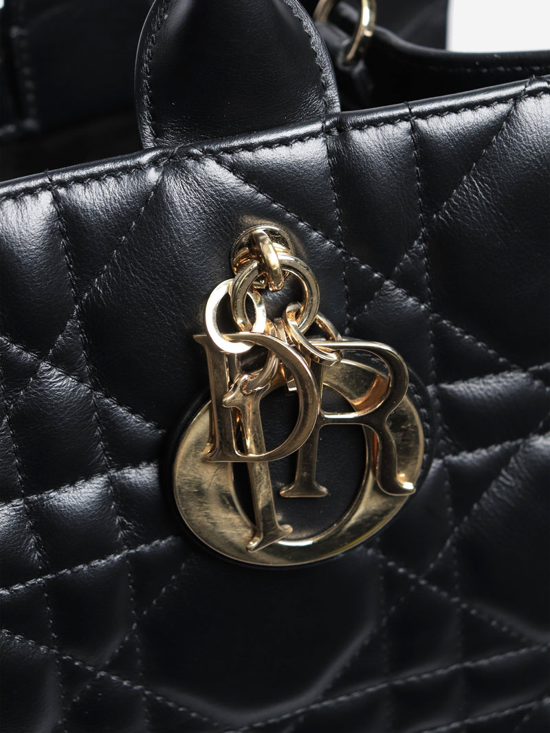 Black medium 2003 cannage quilted leather book tote - size Tote Bags Christian Dior 
