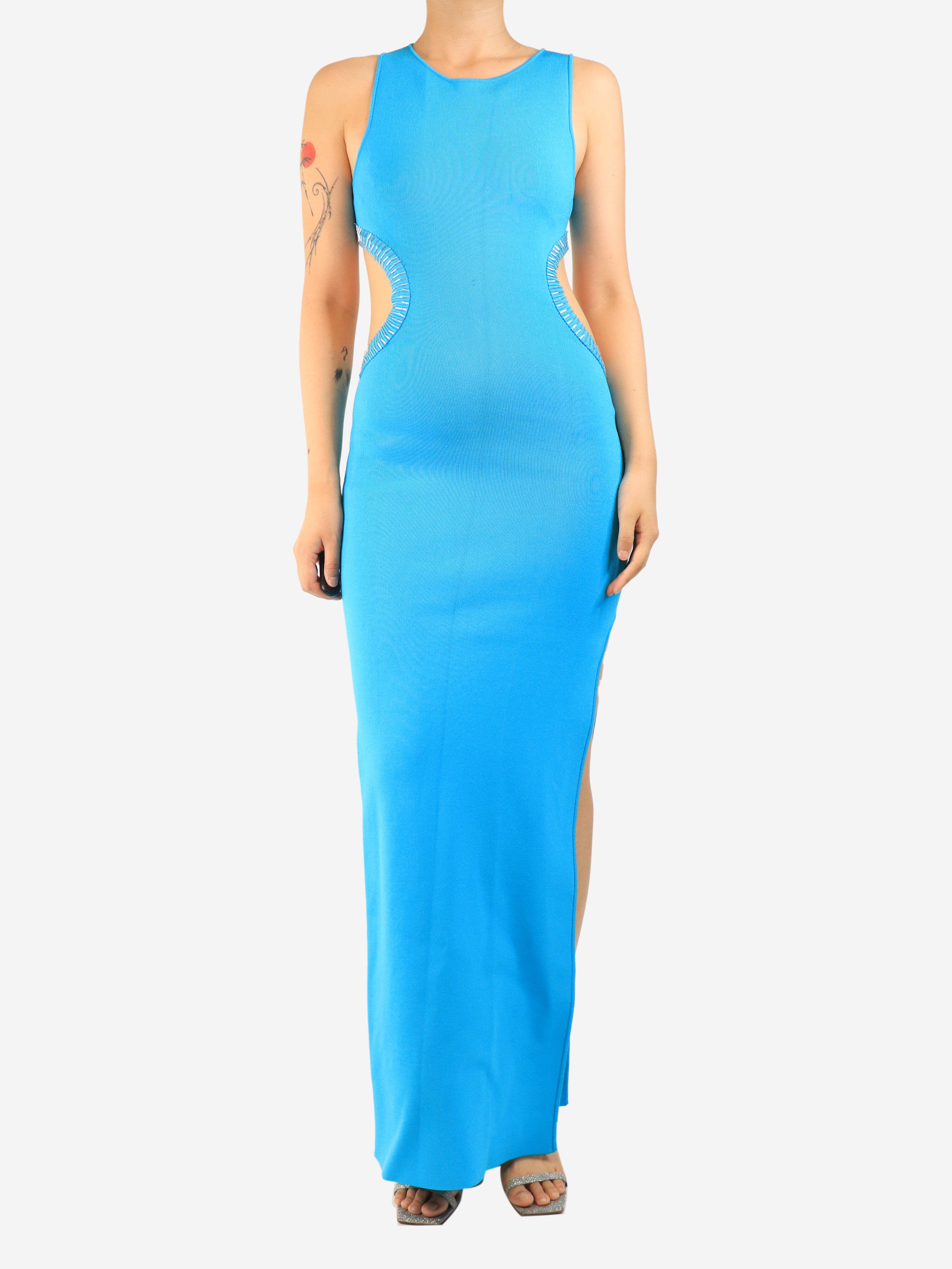 Blue knit open-back dress - size M Dresses Galvan London 